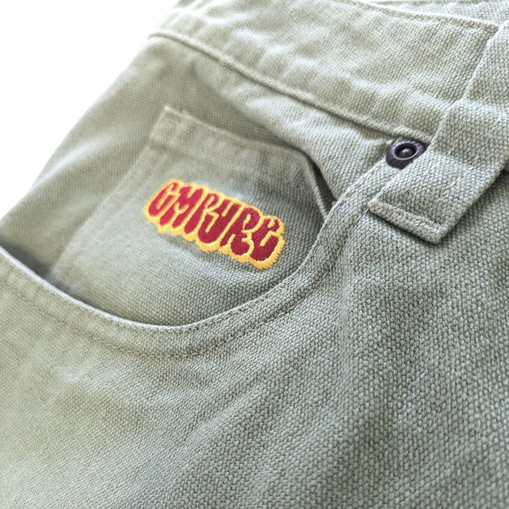 Empyre Loose Fit Skate Pants Sage Green Canvas Double Knee Workwear Mens 32 - Picture 4 of 7